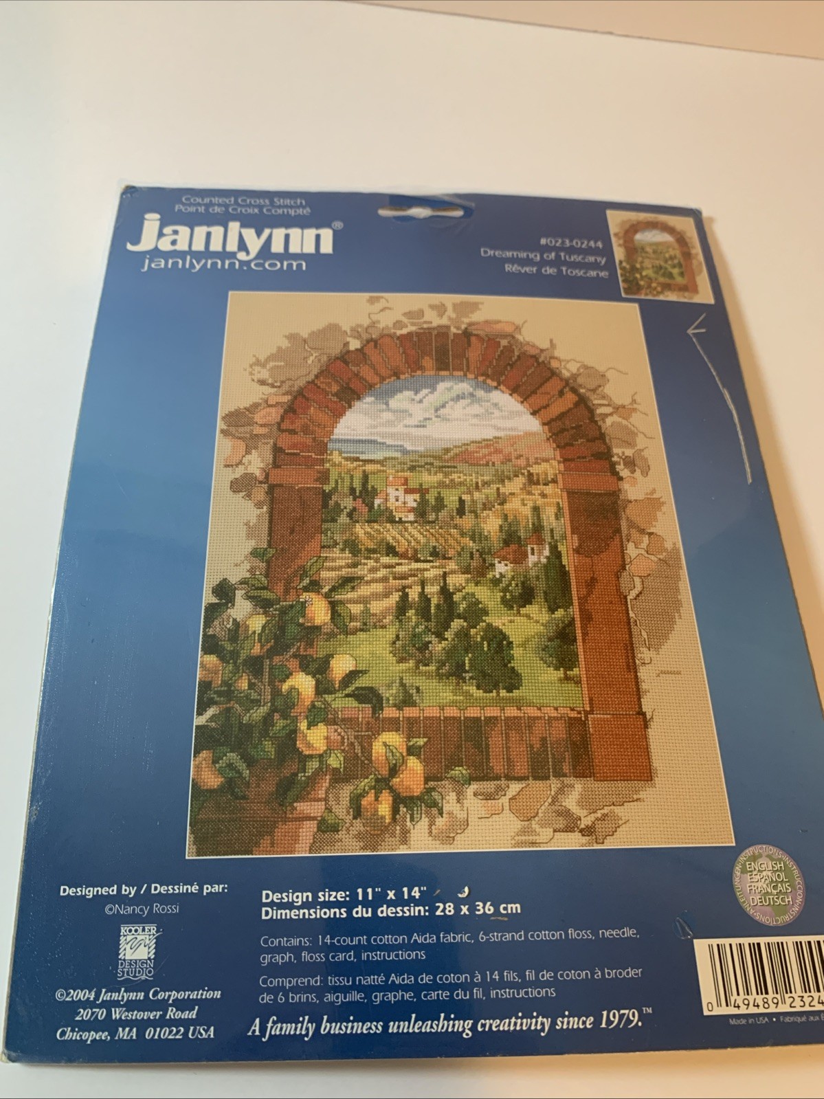 Rare Janlynn cross stitch kit new sealed #023-0244 Dreaming of Tuscany