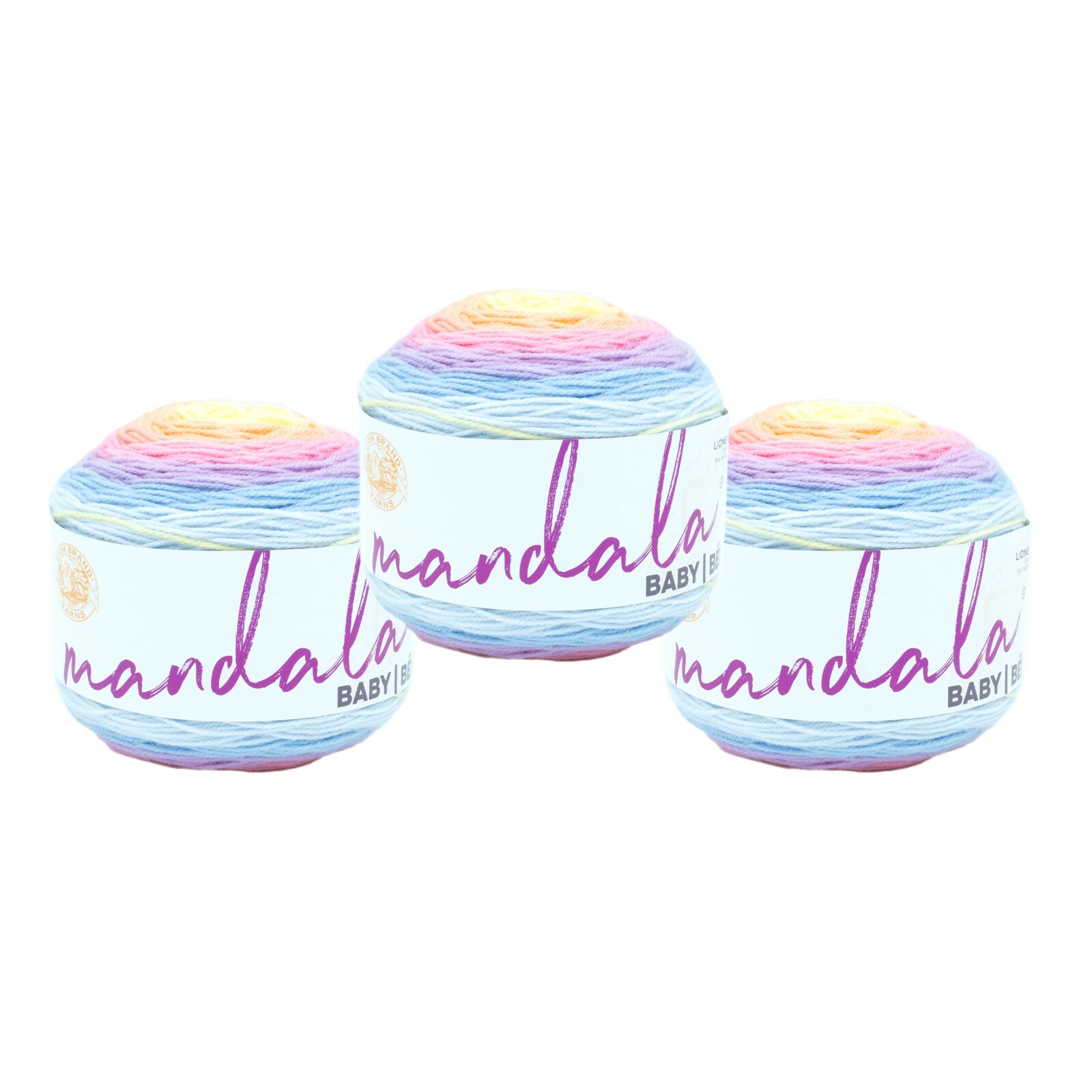 (3 Pack) Lion Brand Yarn 526-223Z Mandala Baby Yarn, Acre Woods