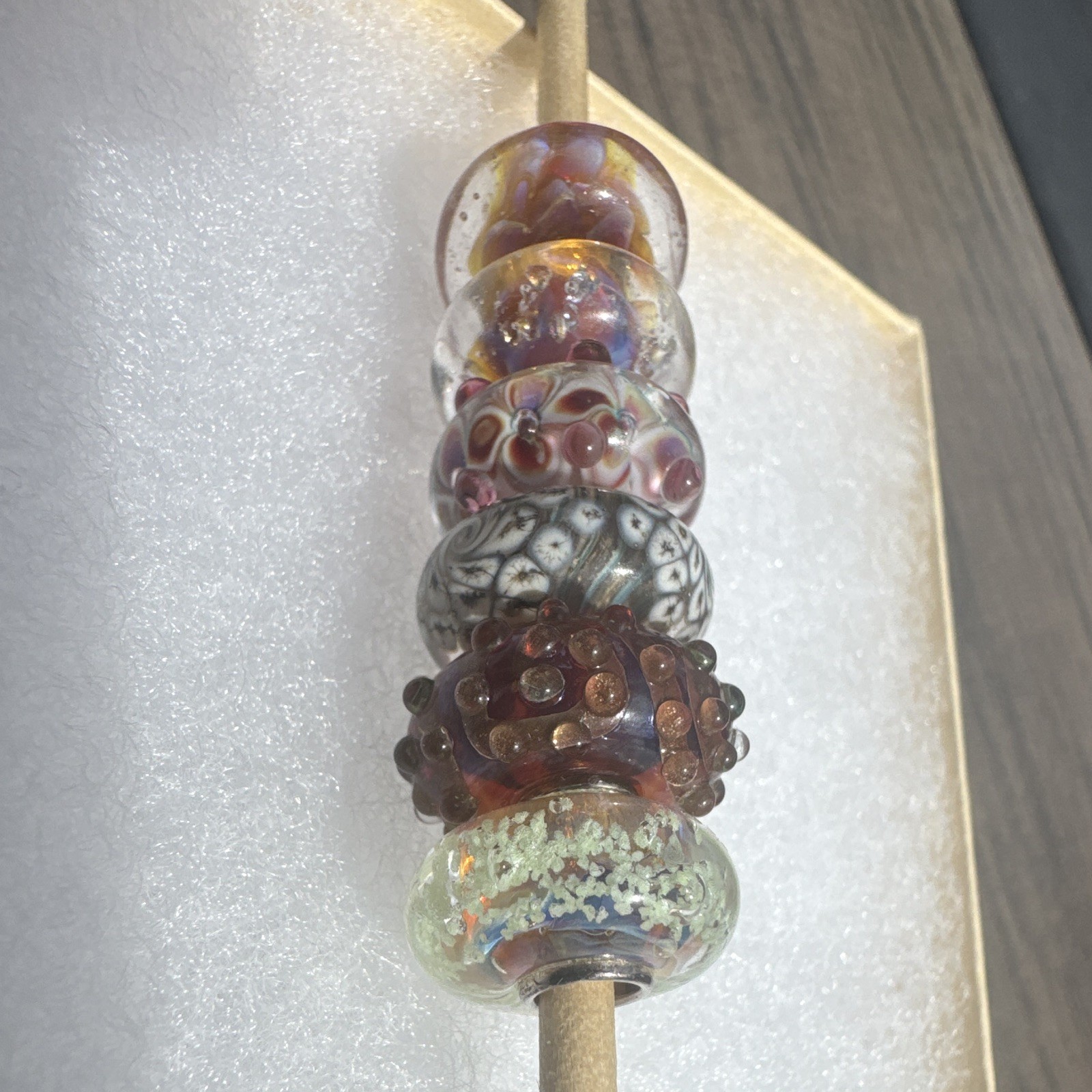 Authentic Elfbeads rare and retired set of 6 charms. Fun, iridescent, and unique