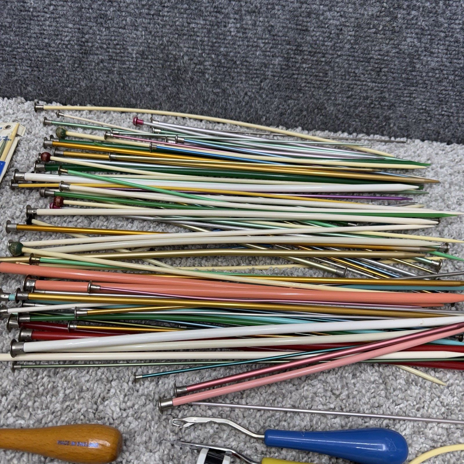 HUGE LOT crochet knitting needles hooks metal wood plastic (READ)