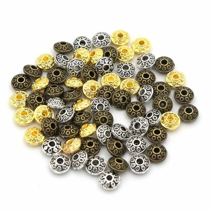 1000 Tibetan Gold Loose Spacer Bracelet Charms Necklace Beads DIY Jewelry Making