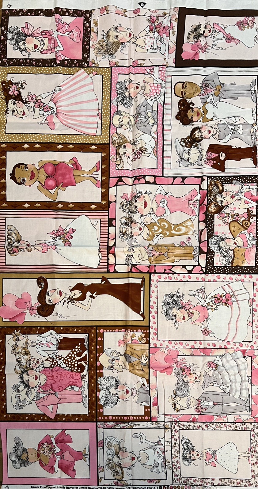 Loralie Harris SENIOR PROM PANEL 2007 Loralie Designs Cotton Fabric 23″ x 44″
