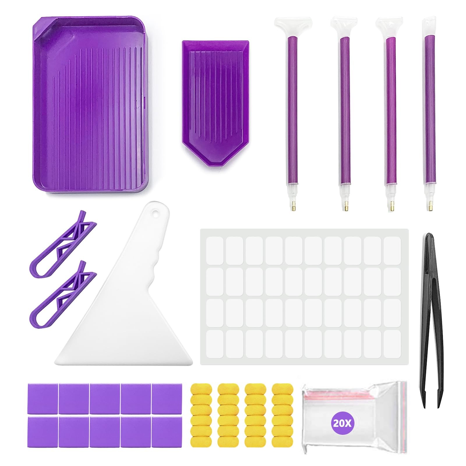 FJCTER 45PCs DIY Diamond Painting 0.5 inches x 1 x 0.39 inches, purple