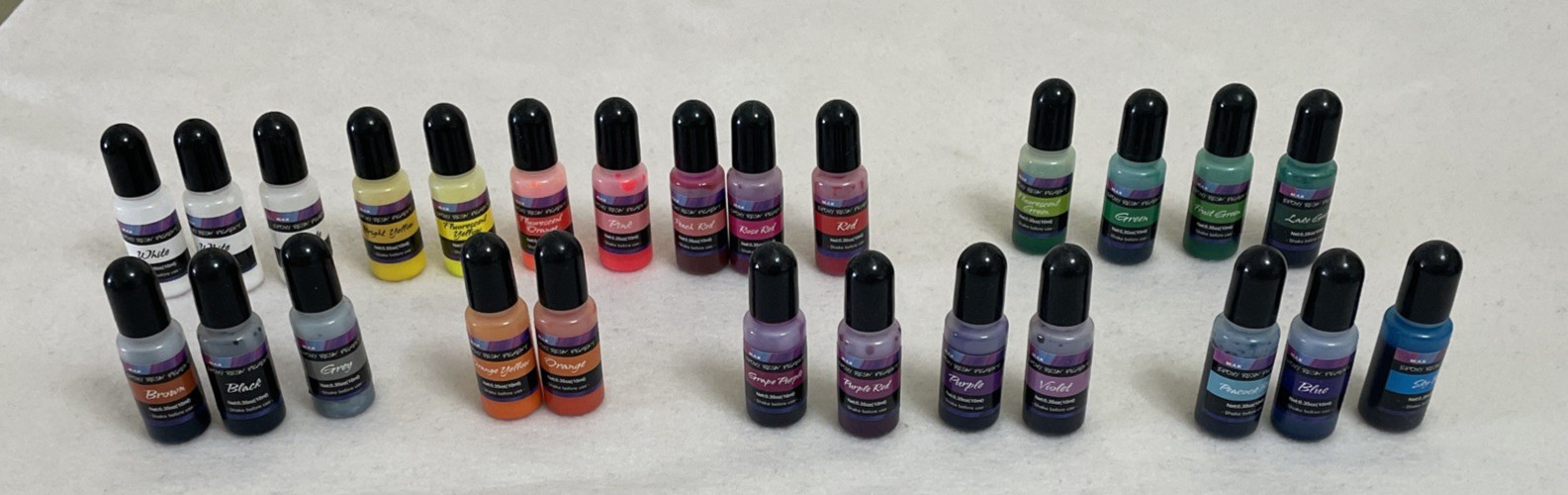 Epoxy Resin Pigment Color Liquid Colorant Highly Concentrated 27 bottles .35 oz