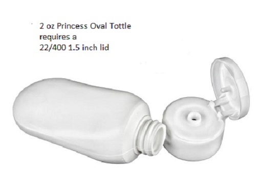 4 oz travel White Tottle, malibu, princess oval bottle w/choice lid-4 qty FreeSH