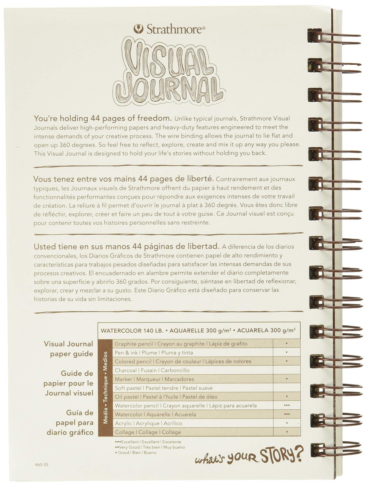 Wire Bound Visual Journal, 140 lb. Cold Press Watercolor Paper, 5.5 X 8 inche…