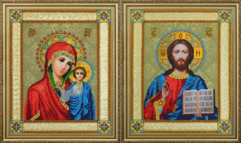 Bead embroidery kit Icons for wedding hand embroidery needlework kit