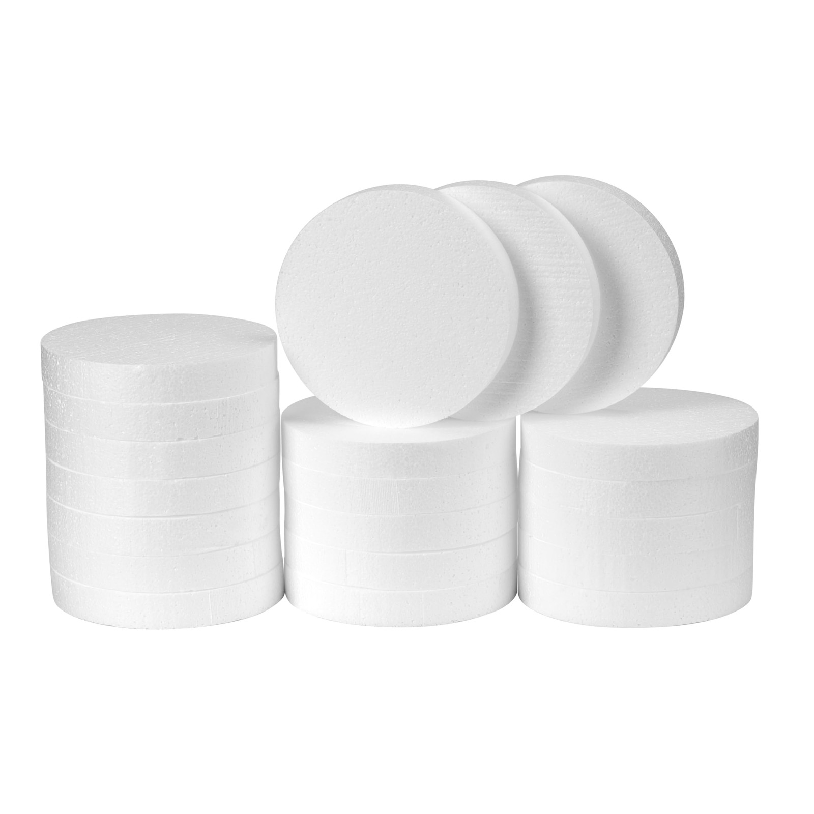 20 Pack 6 Inch Round Foam Circles For Crafts 1 Inch Thick Polystyrene Discs