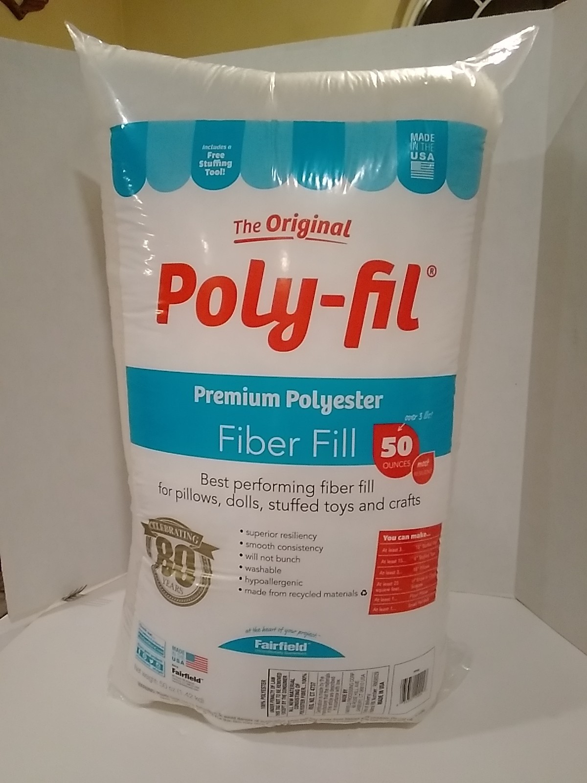 The Original Poly Fil Polyester Polyester Fiber Fill 50 Oz