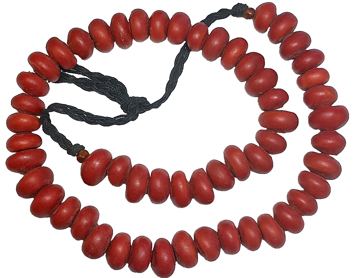 Bead Strand, Resin Copal, Terra Cotta Color, 55 Pcs, 18 mm Average, 4 mm Holes