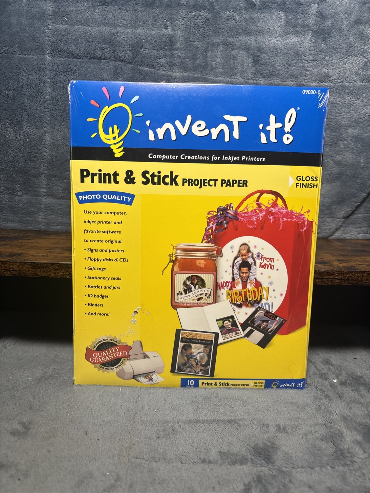 Invent It! Print & Stick Project Paper Photo Quality Gloss Paper 10 Sheets New