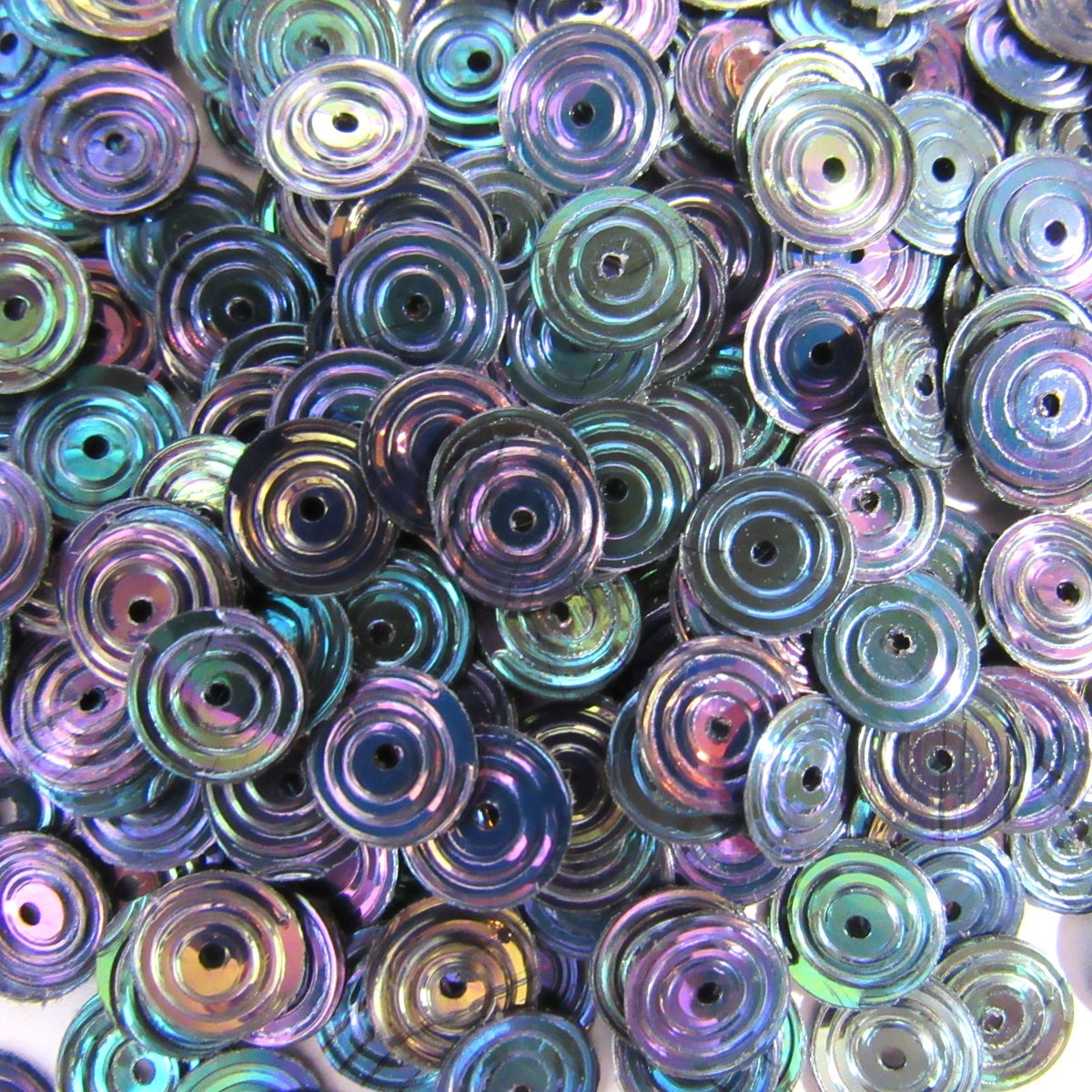 Sequins Black Iridescent / Iris Circles Mix 8mm ~400 pieces