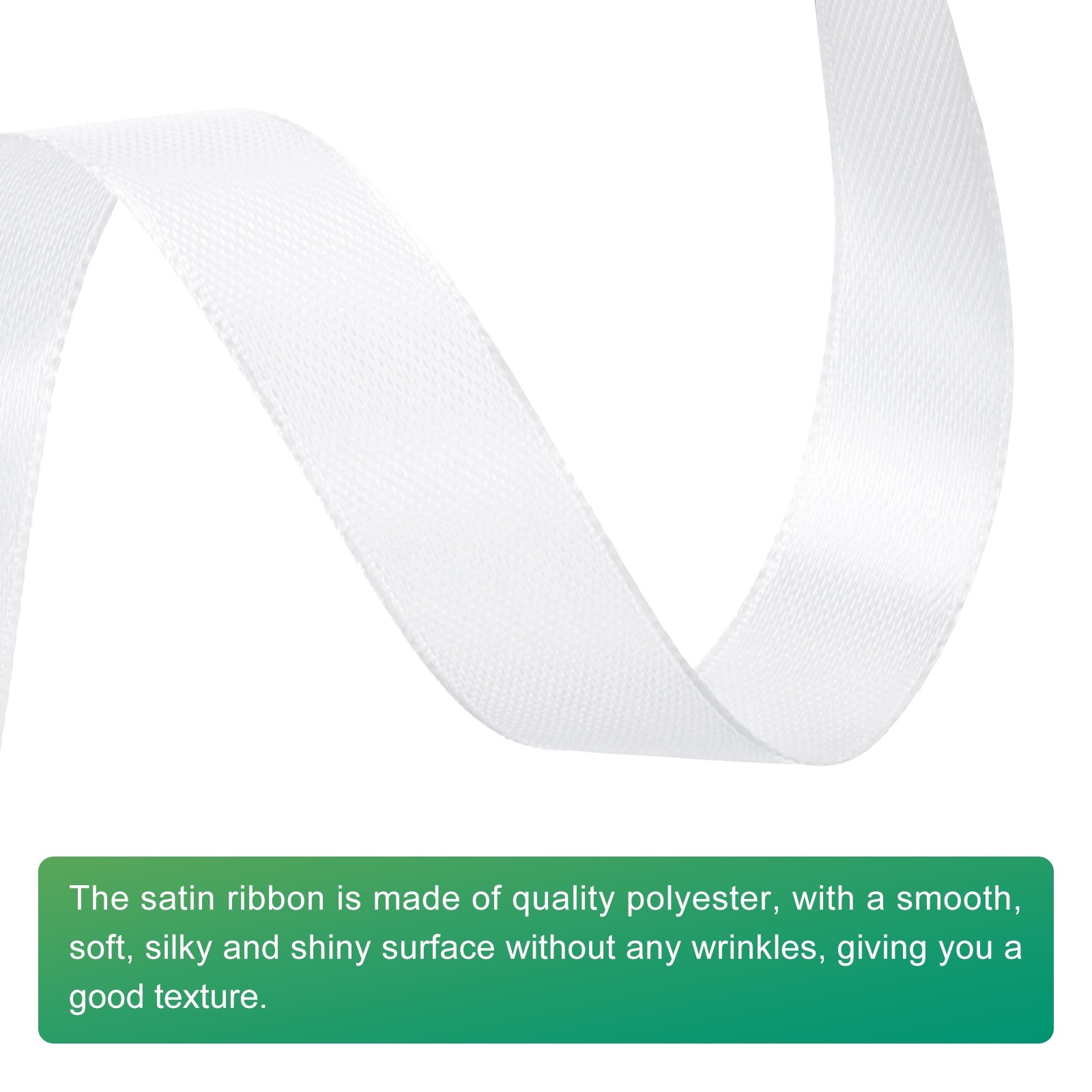 Satin Ribbon 5/8 Inch x 100 Yards White Single Face Satin Ribbon