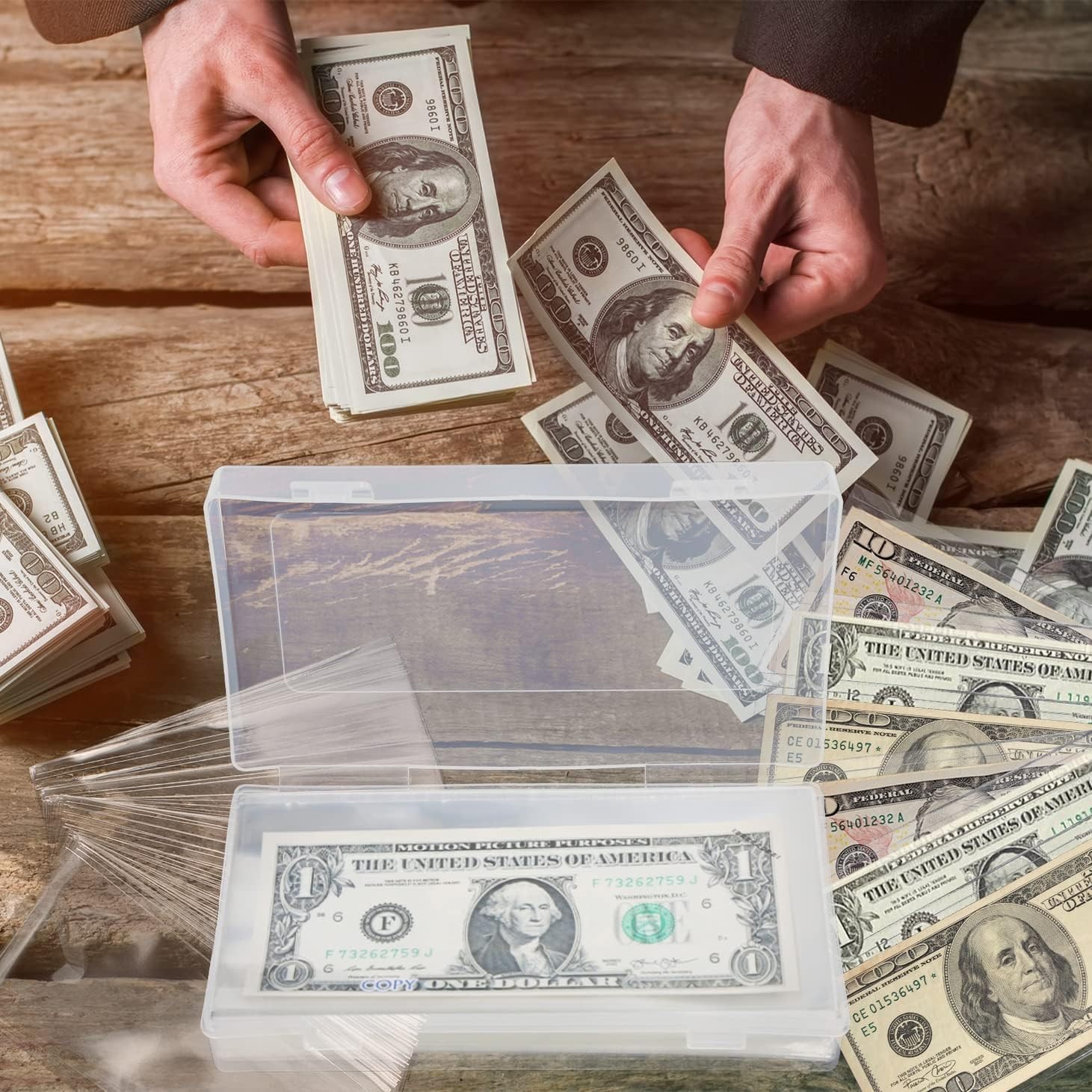 200 X Money Clear Bag Storage Protect World/US Currency Banknotes Soft Sleeves