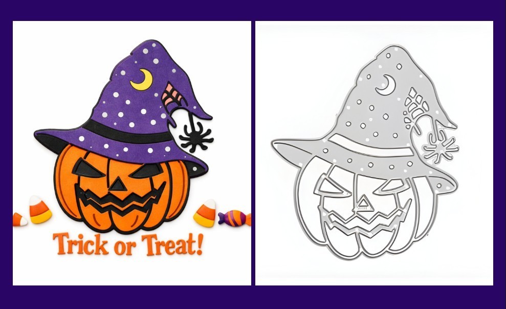 Pumpkin Witch Metal Cutting Die Halloween Card Making Scrapbooking DIY Crafts