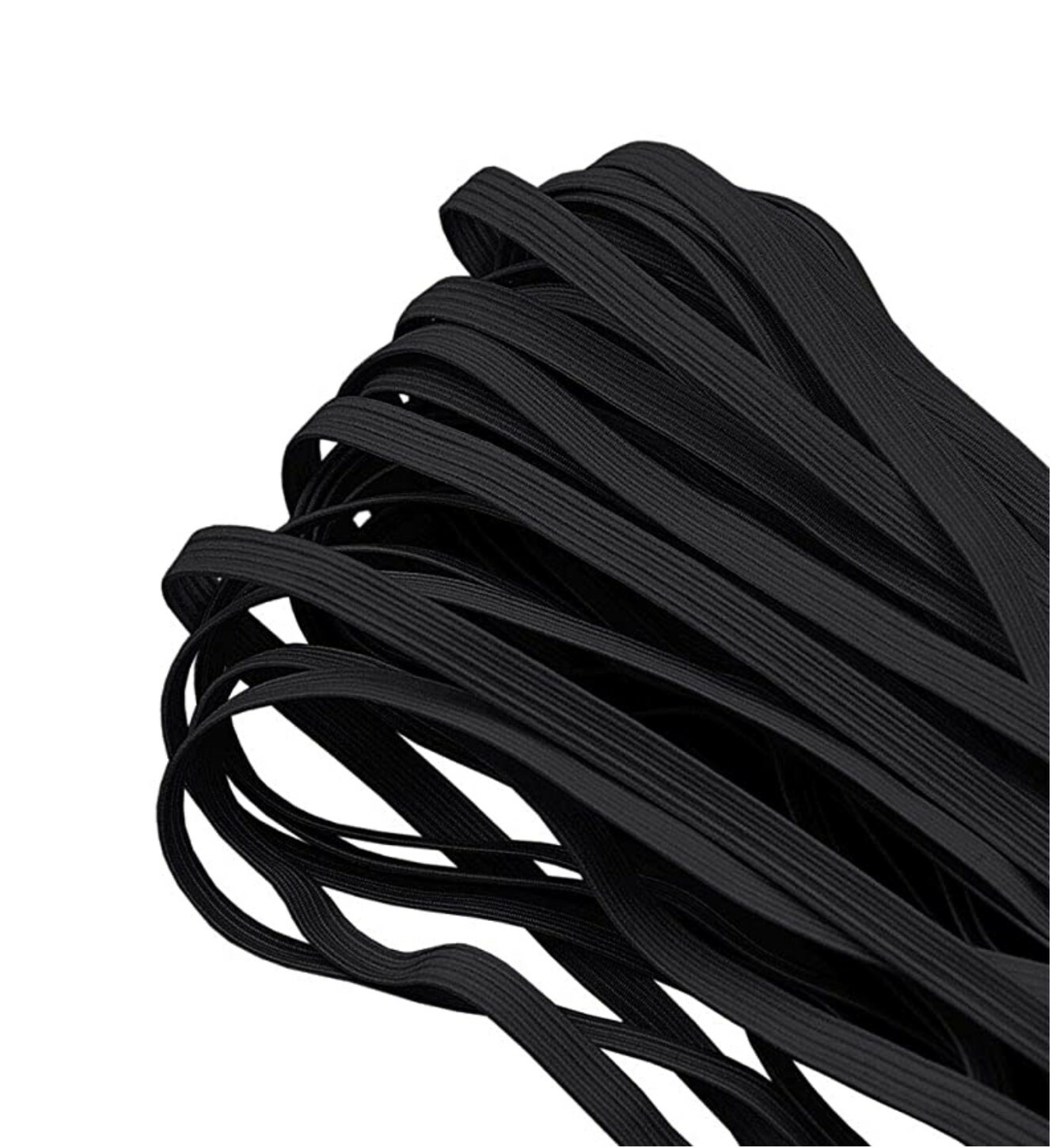 Flat Braided Elastic Band 1/8″ – 1/4″ ( 3mm – 6mm ) Width DIY, 5 to 1,000 Yards