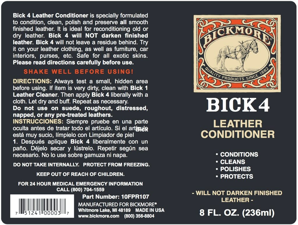 Bickmore Bick 4 Leather Conditioner 8oz 03054
