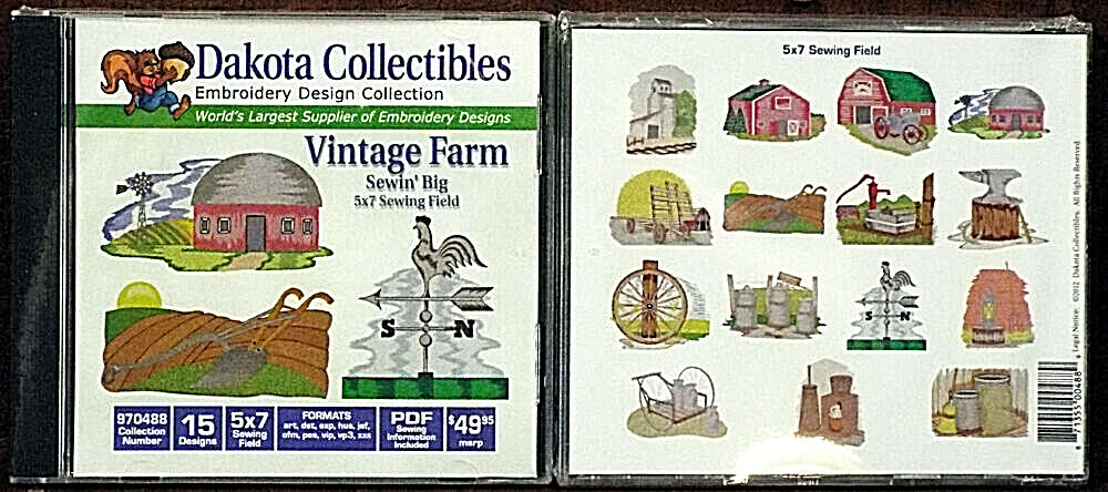1 NEW DAKOTA COLLECTIBLES 970488 EMBROIDERY DESIGN CD NIP *FREE CD* *MAKE OFFER*