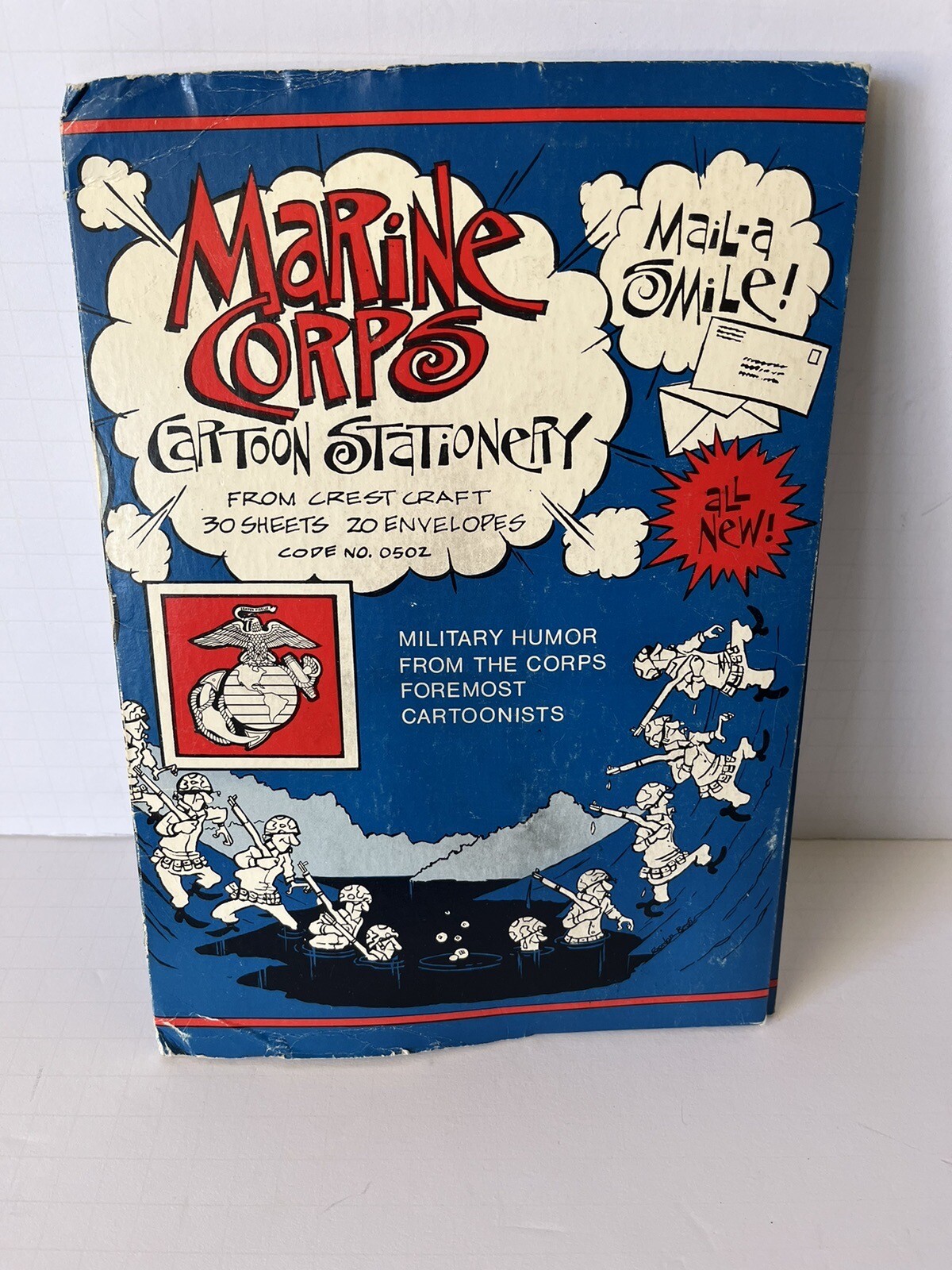 Vintage Marine Corps Cartoon Stationary by Crest Craft