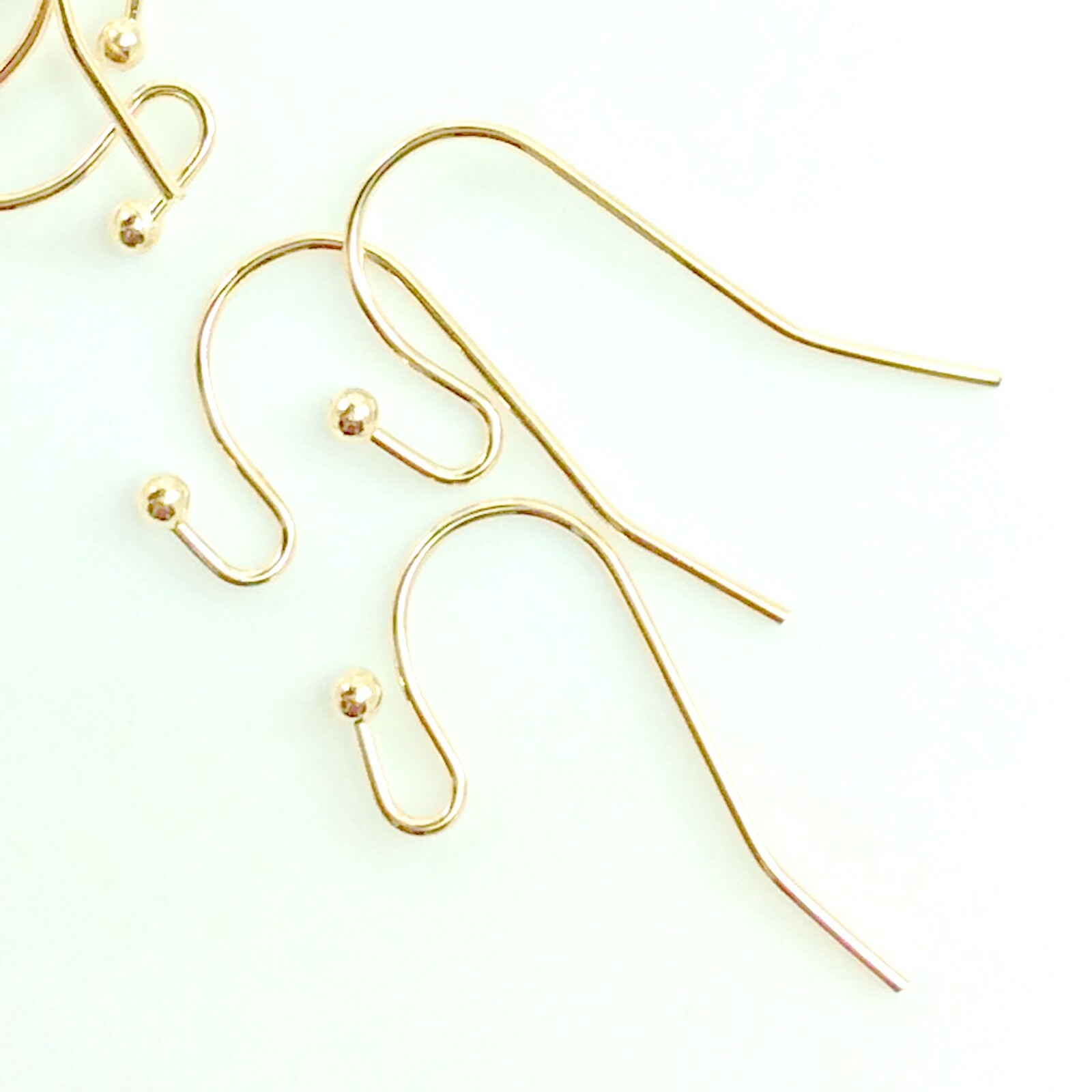 Light Gold Earring Finding Earring Hooks Earwire Ball 10pcs 22mm Jewelry Supply