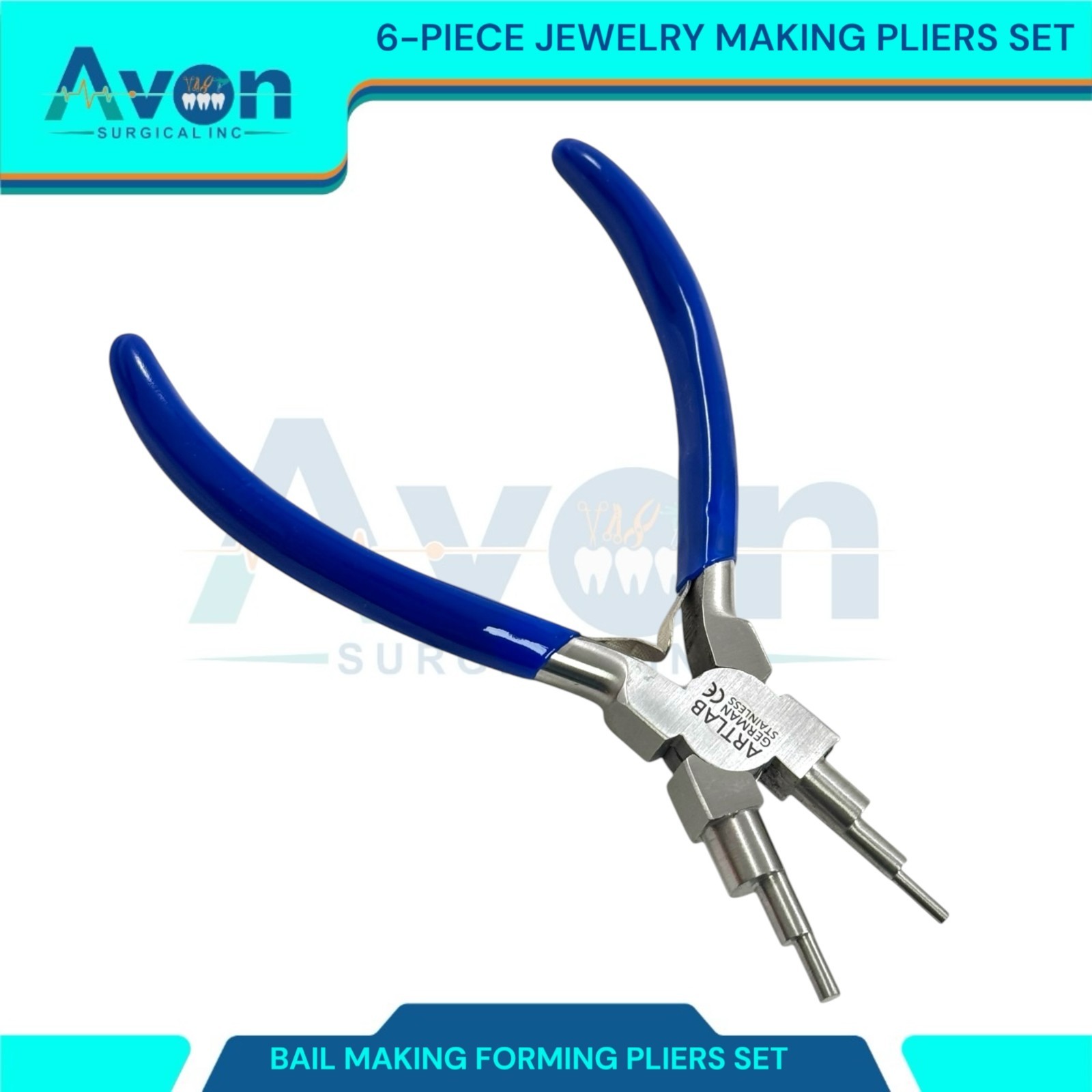 Bail Making Loop Forming Jewelry Making Pliers with Non-Slip Grip, Variety – 6pc