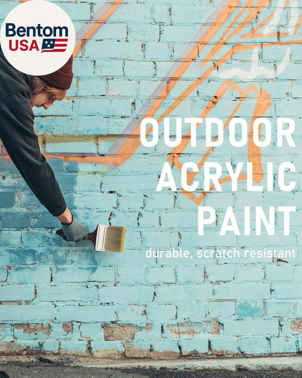 6 Colors Large Bulk Outdoor Acrylic Paint Set (69 Oz, 2040 Ml) Rich Art Painting
