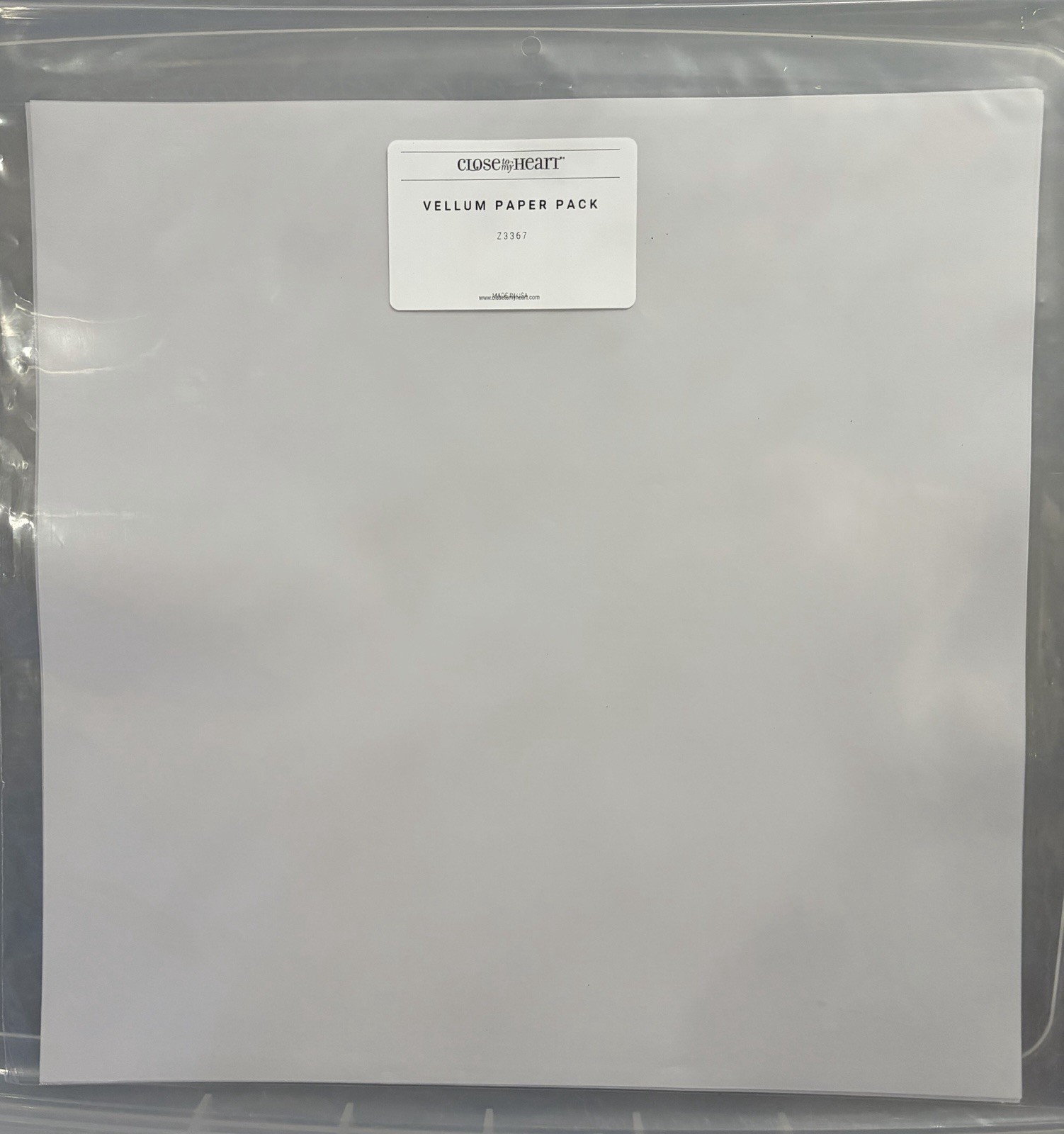 CTMH Paper VELLUM 3 Sheets Neutral Semi Translucent 12” X 12” #Z3367