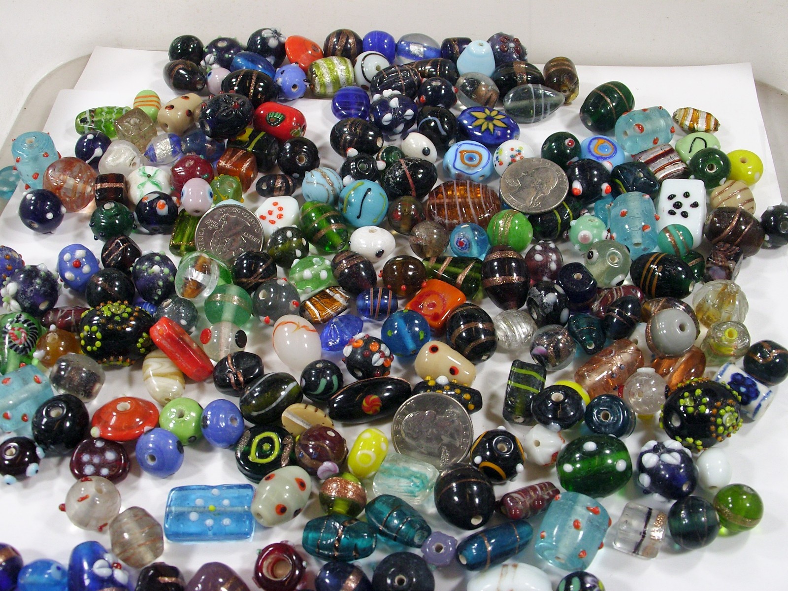 2 Pounds Hodge Podge India Factory Seconds & Leftover Glass Beads (PNKR-7)⭐