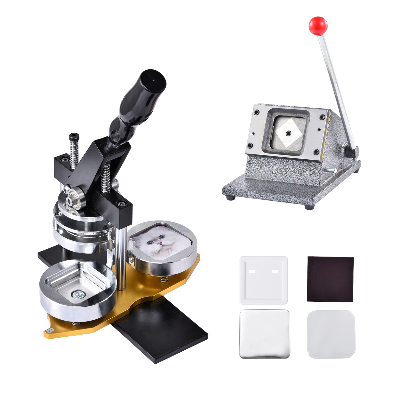 2x2in Square Fridge Magnet Maker Machine Kit w/ Paper Cutter & 100pcs Materials