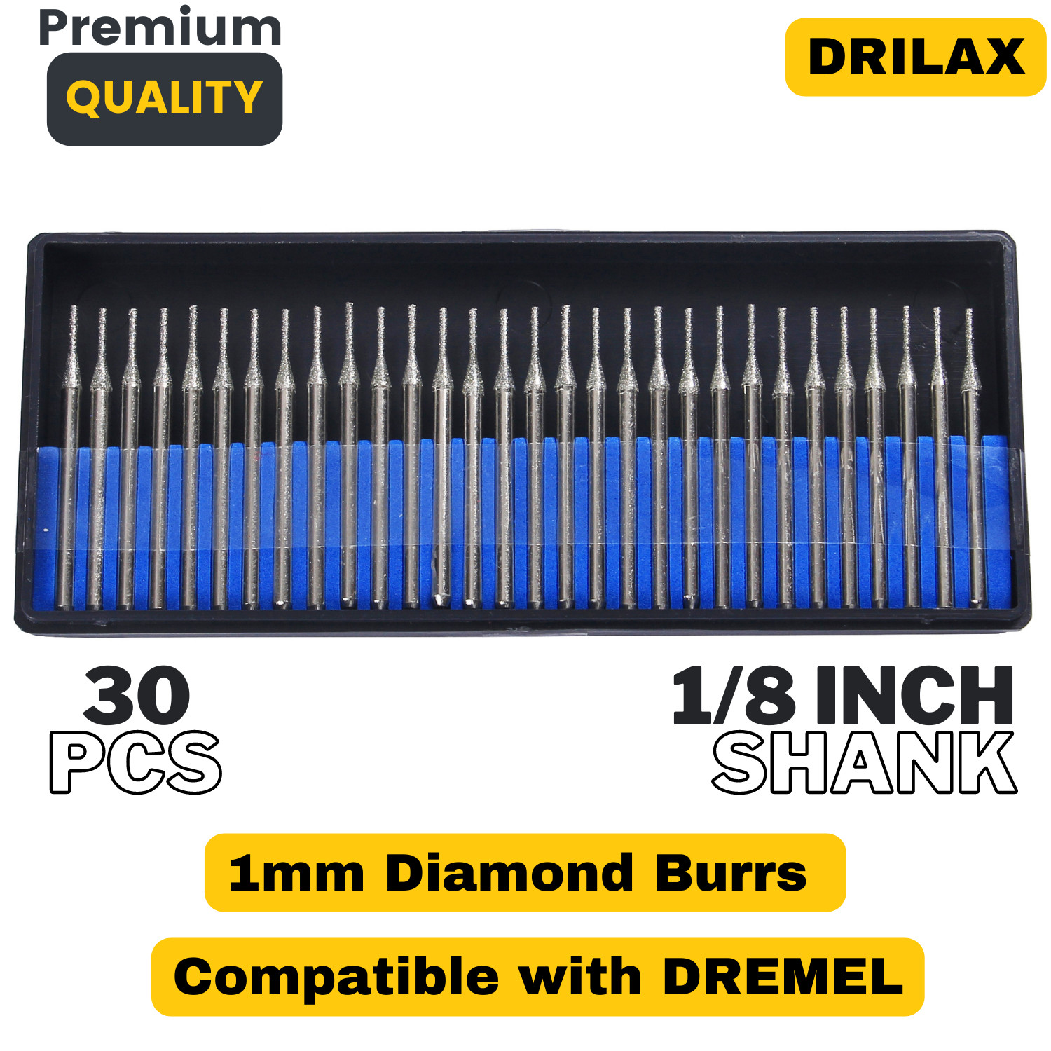 30 pack 1mm Diamond Drill Bit Jewelry Beach Sea Glass Shells Gemstones Lapidary