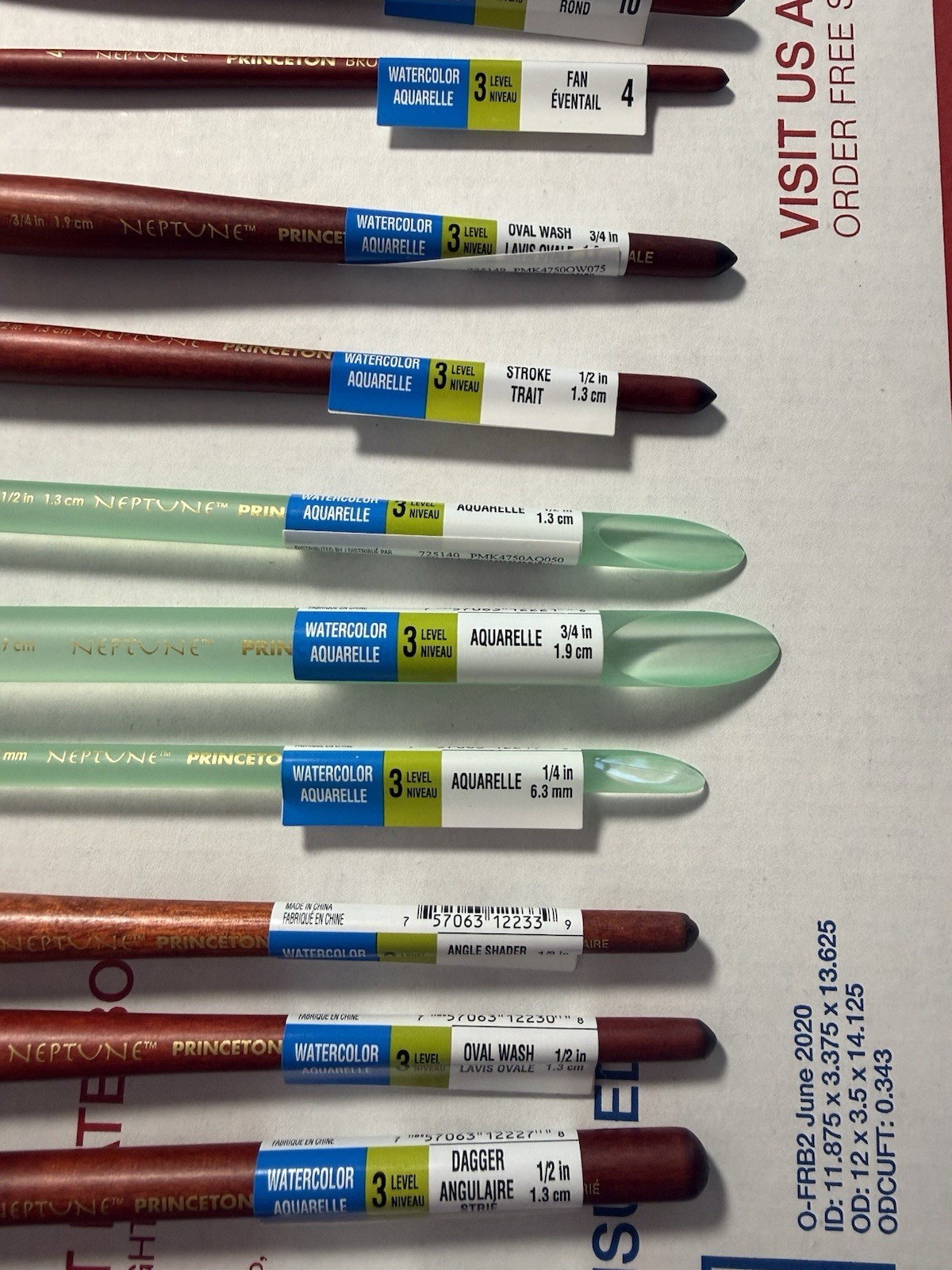 Princeton Neptune Synthetic Squirrel Watercolor Paint Brushes Lot of 20 NEW!!!