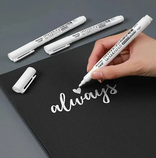 3Pc Waterproof Metal Marker Permanent White Paint Pen Washing Art Painting Graff