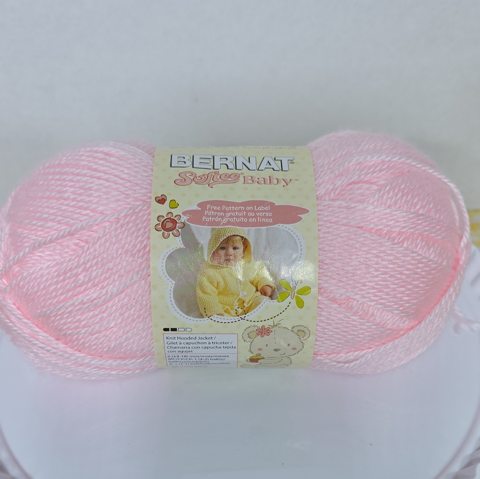 Bernat Yarn Softee Baby Acrylic Skein Pink #3 DK Light Worsted