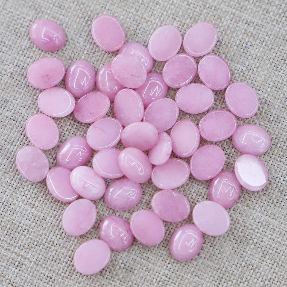 100pcs Natural Pink Stone Oval CAB CABOCHON 8x10mm for DIY Jewelry No Holes