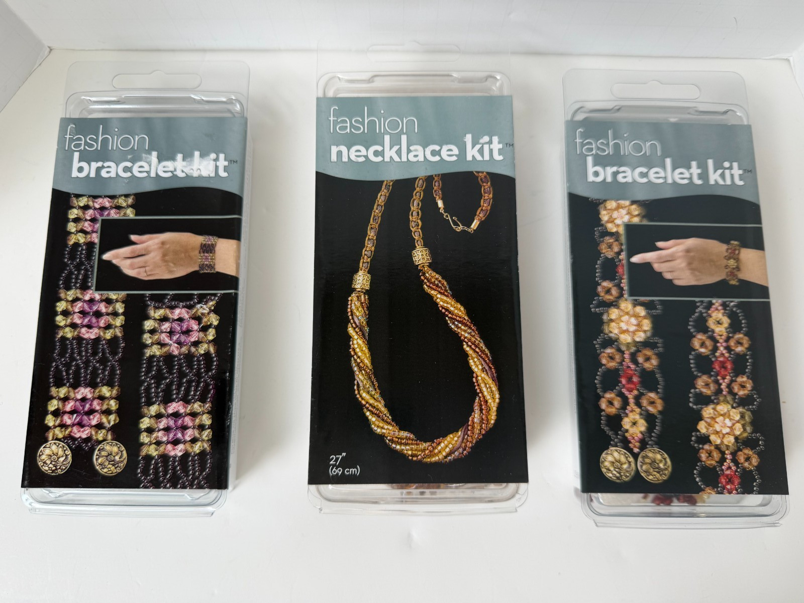 Lot of Three DIY Beadery Kits: Two Bracelets & One Necklace