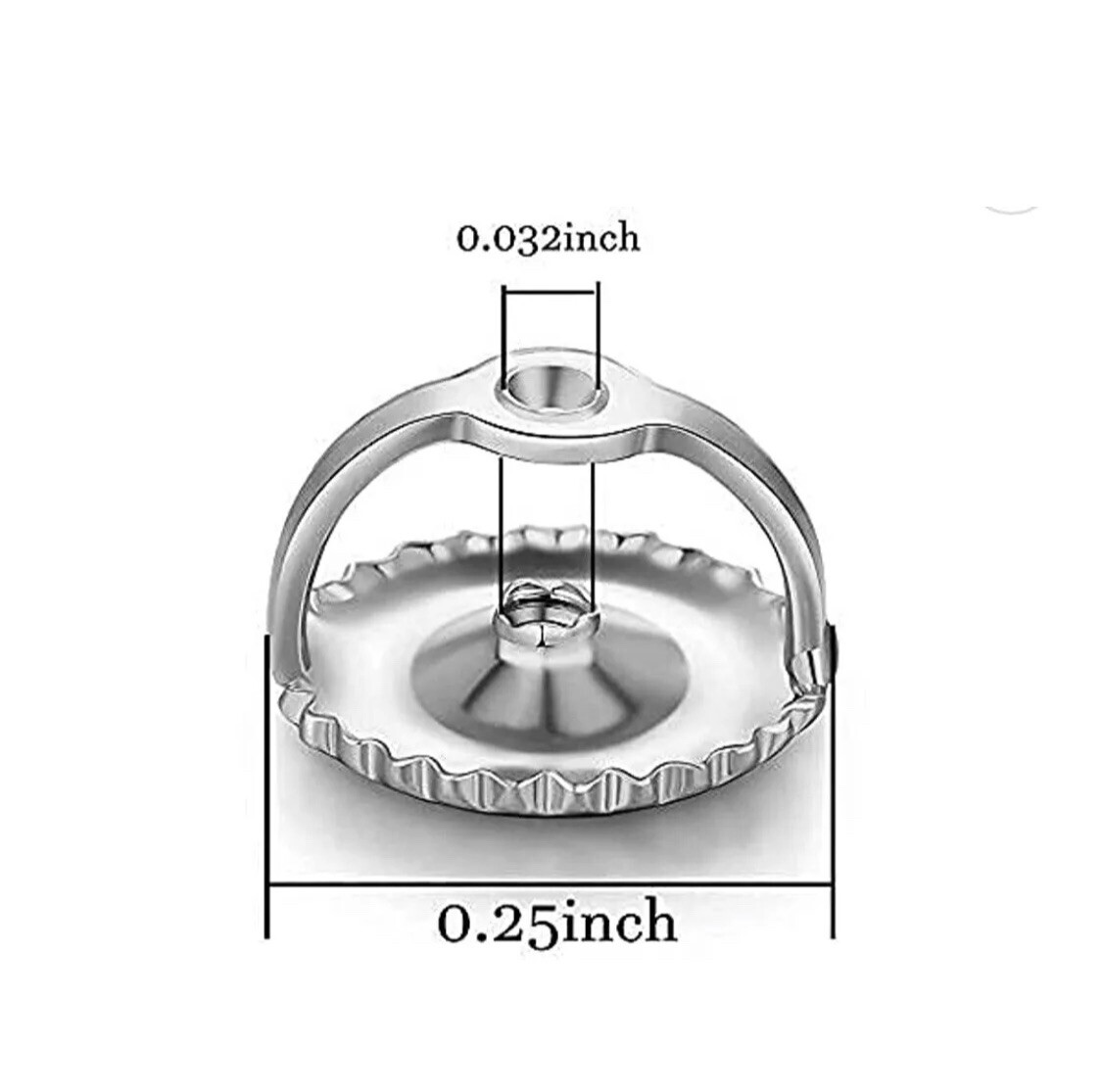 14k White Gold Replacement 1-Pair Screw Back for Stud Earrings Top Quality