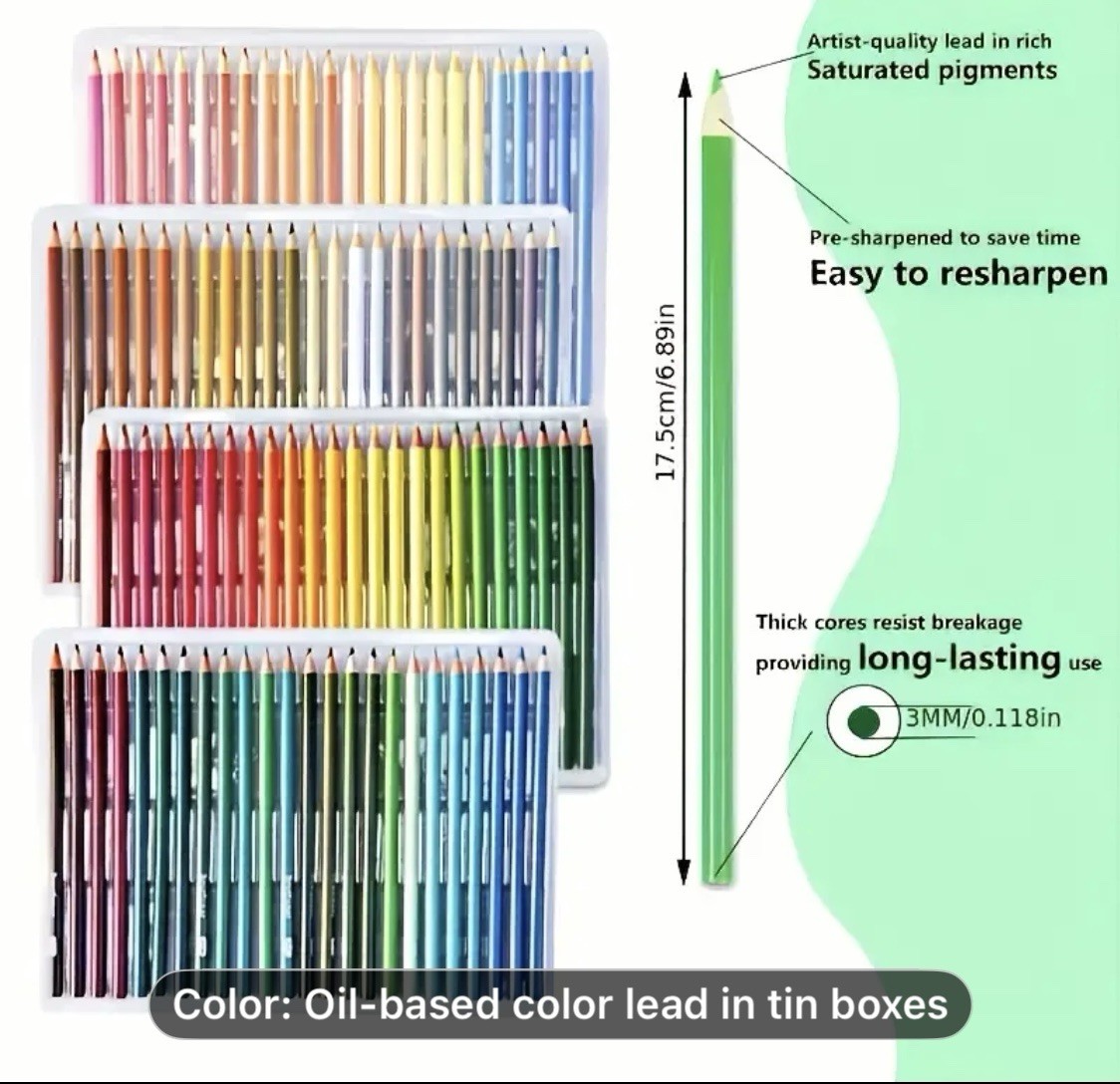 520 Brutfuner Oil-based Colored Pencils in Metal Box NEW Shipping Included
