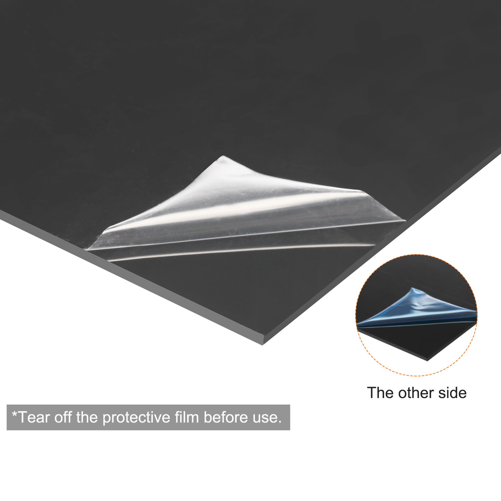 Black ABS Plastic Sheet 16x12x0.06inch for Building Model,2pcs