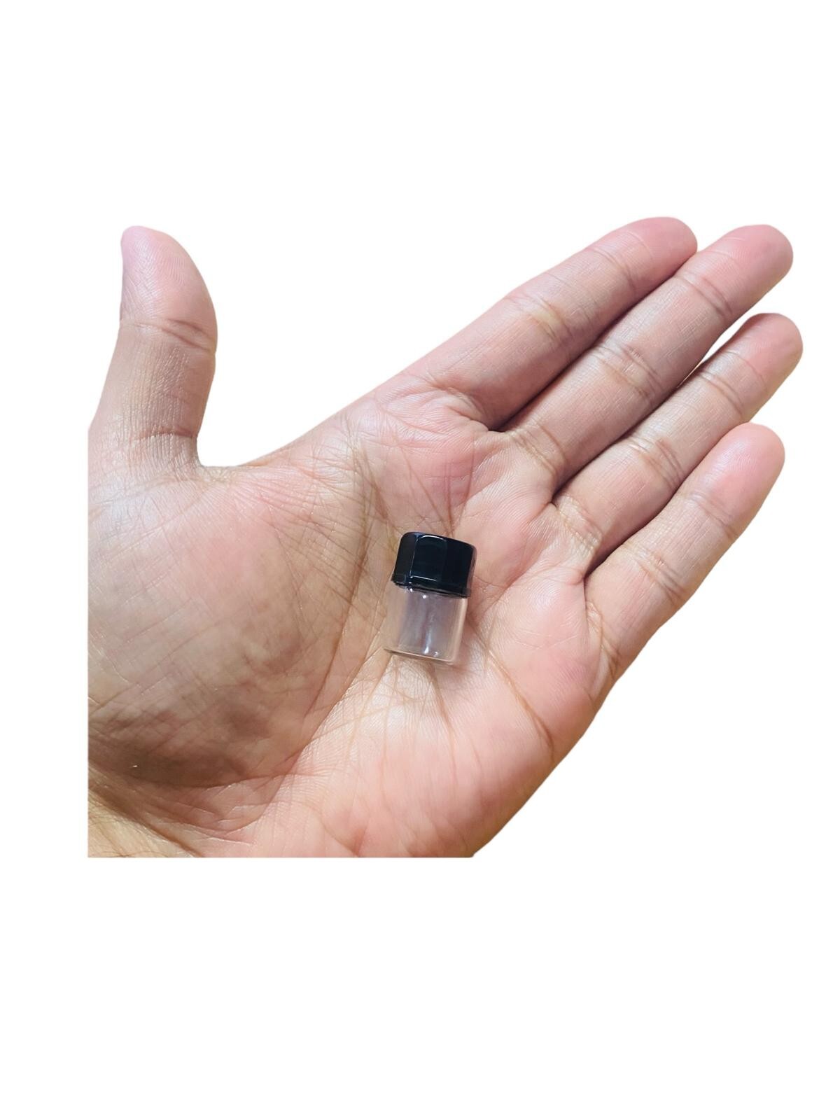 [144 Pack] 1.5 ml Clear Glass Vials with Black Closed Top Screw Caps (0.4 Dram)