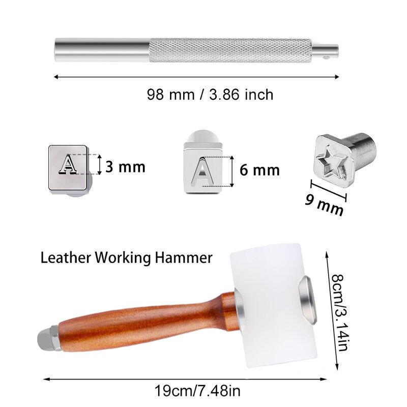 Leather Stamps Alphabet Letter Number Stamp Punch Set for Leather Stamping DIY