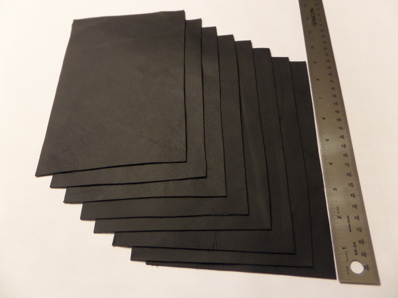 Upholstery Italian Leather Scrap 6 x 9 inches Multi Color 7 Piece
