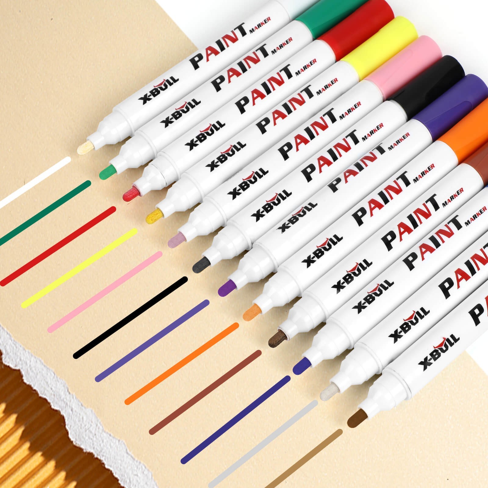 12Pcs Waterproof Permanent Paint Marker Pen For Car Tyre Tire Tread Rubber Metal