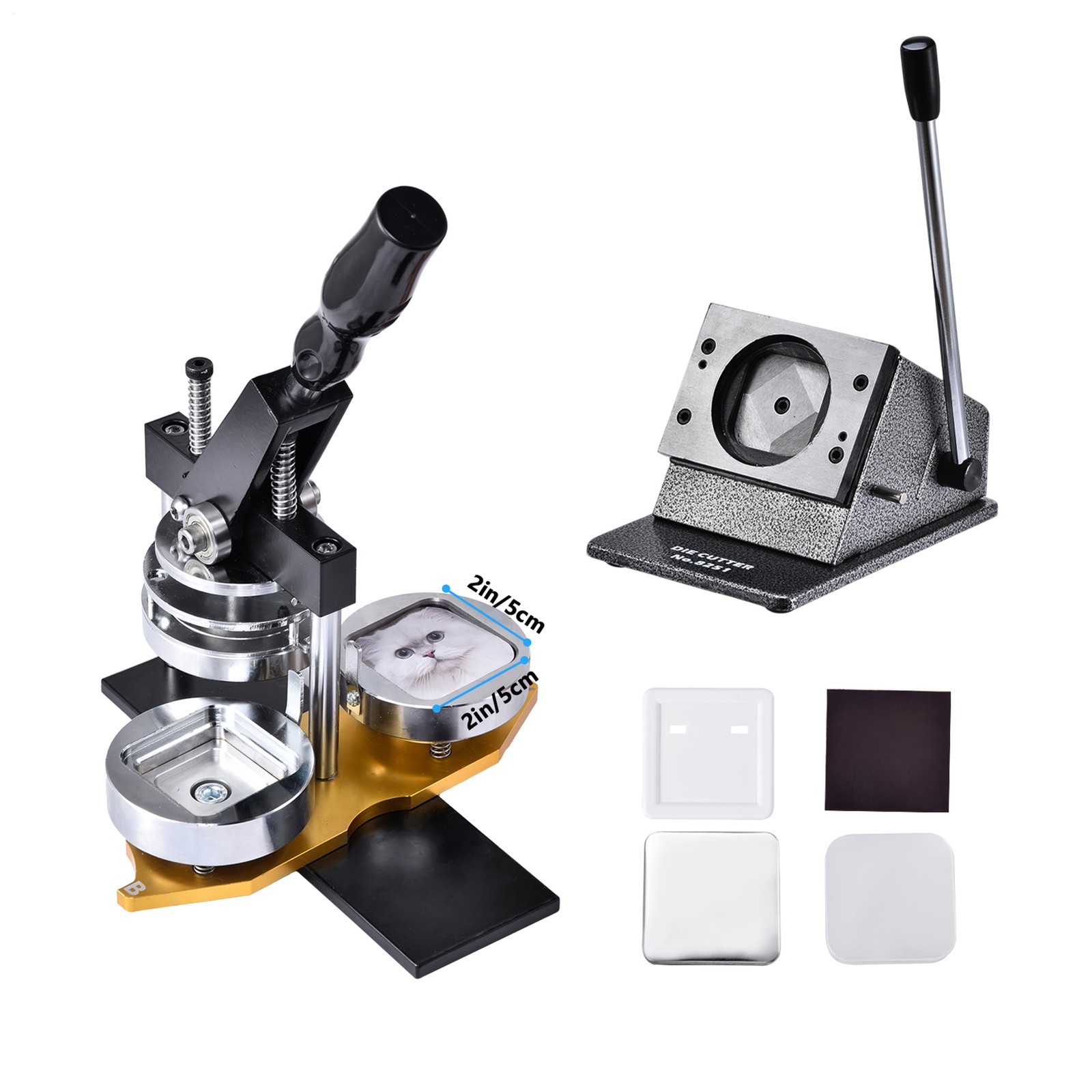 2″x 2″ Square Magnet Machine & Badge Maker Kit 100pcs Materials