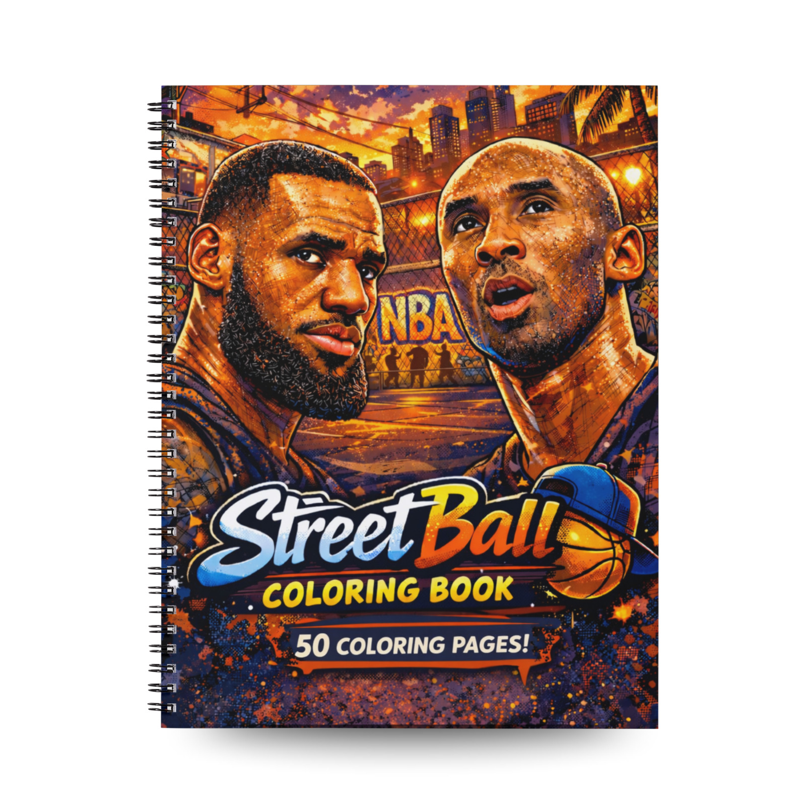 Street Ball Coloring Book 50 Basketball Coloring Pages for Kids Teens Adults