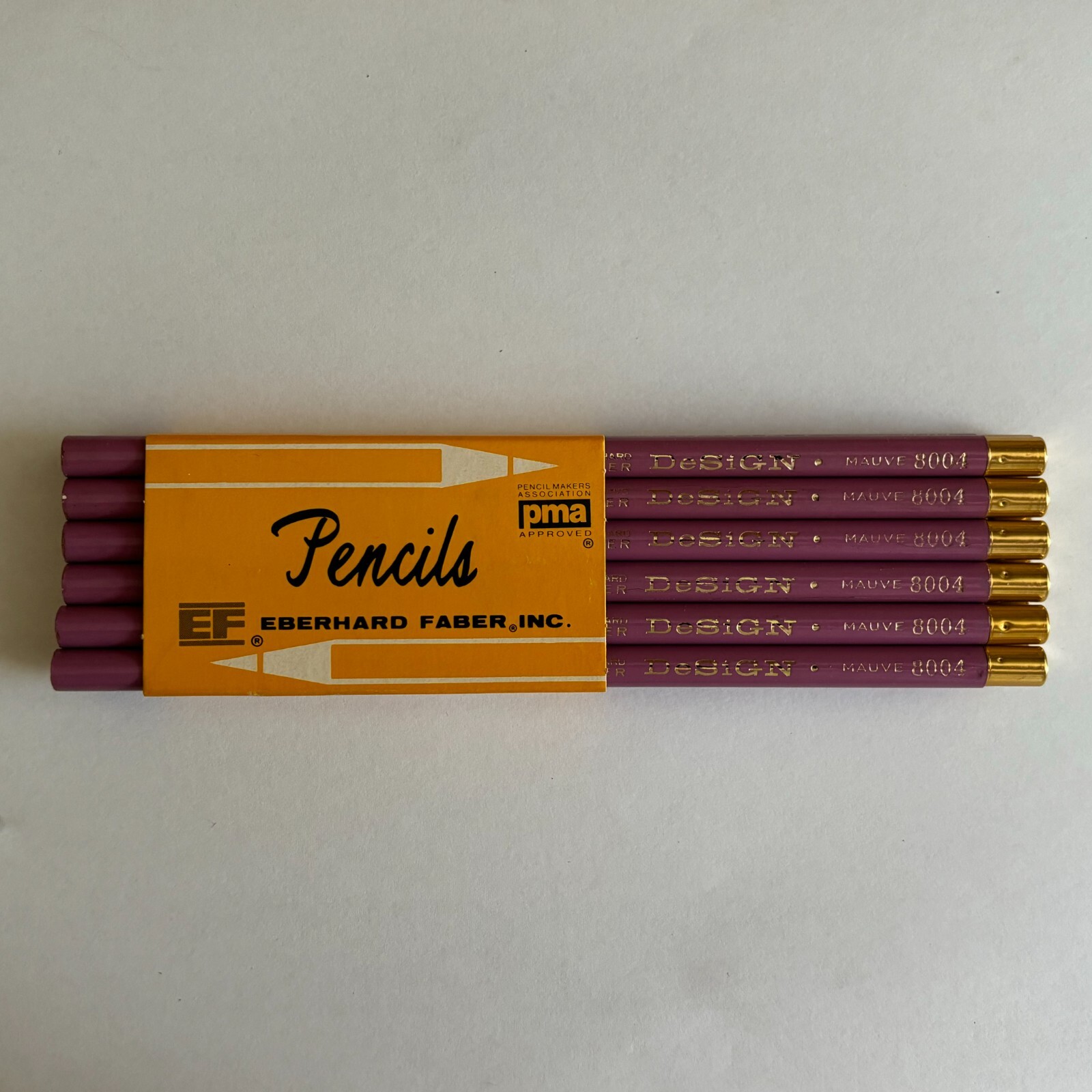 Vintage Eberhard Faber Design 3H Lot Pack Of 12 Colored Pencils Mauve 8004 NOS