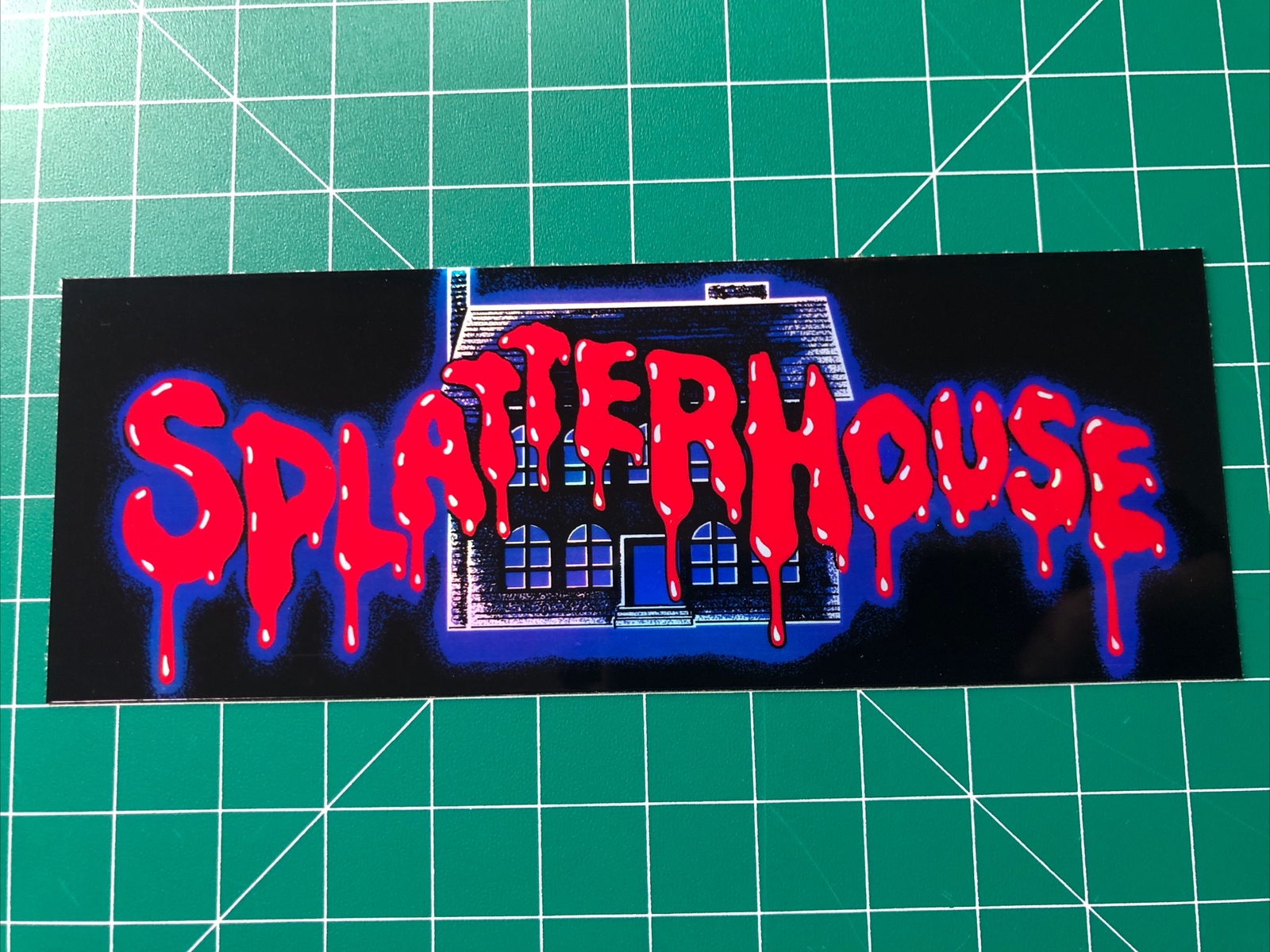 Splatterhouse Arcade Marquee Sticker Decal 2.1×5.75” Holographic Glossy Vinyl