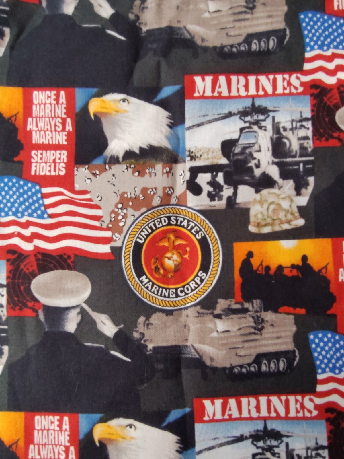 Marine Corps “Once A Marine Always A Marine” Cotton Fabric Piece 42″ x 50″ ST23
