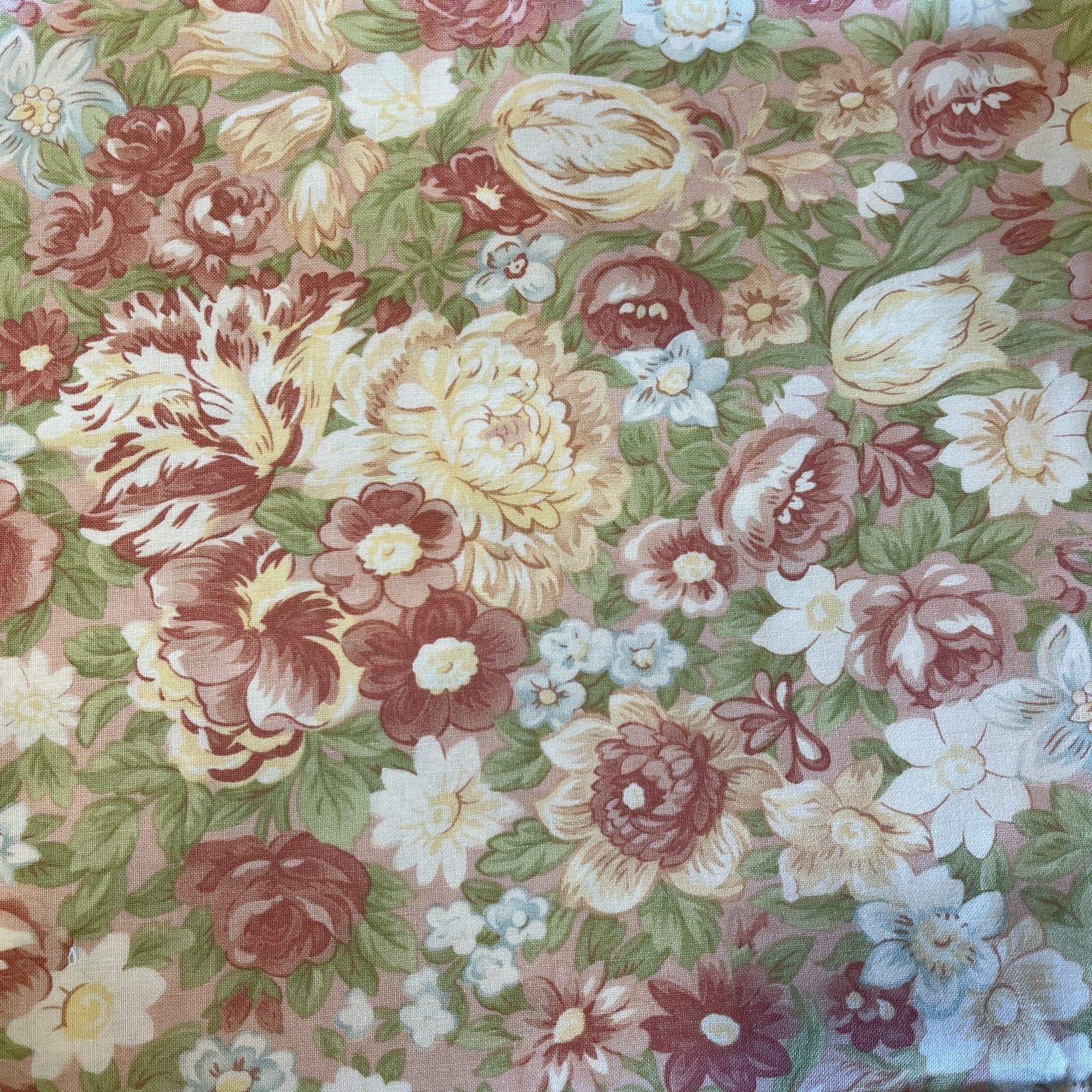 Faded Memories Dusty Pink Green Blue Floral Rise Tulip Daisy 3 Sisters 2 Yards