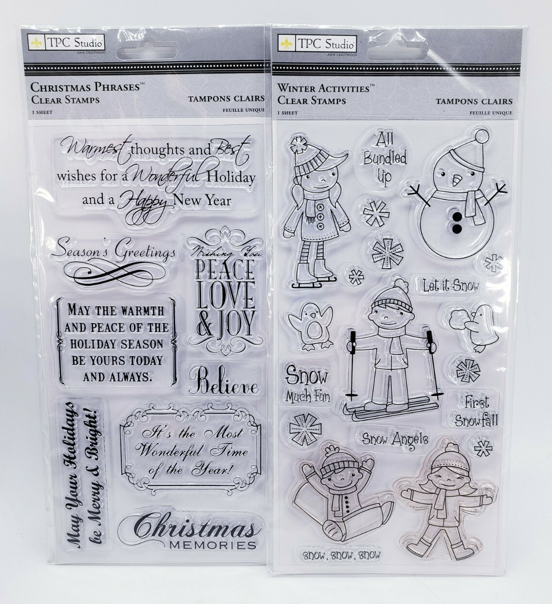 TPC Studio CHRISTMAS PHRASES & WINTER ACTIVITIES Lot of 2 NEW Sets