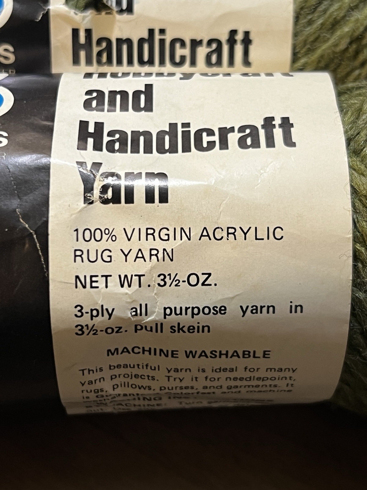 LeeWards HANDICRAFT Yarn OLIVE Acrylic 3.5oz ea 3-ply. Set of 5